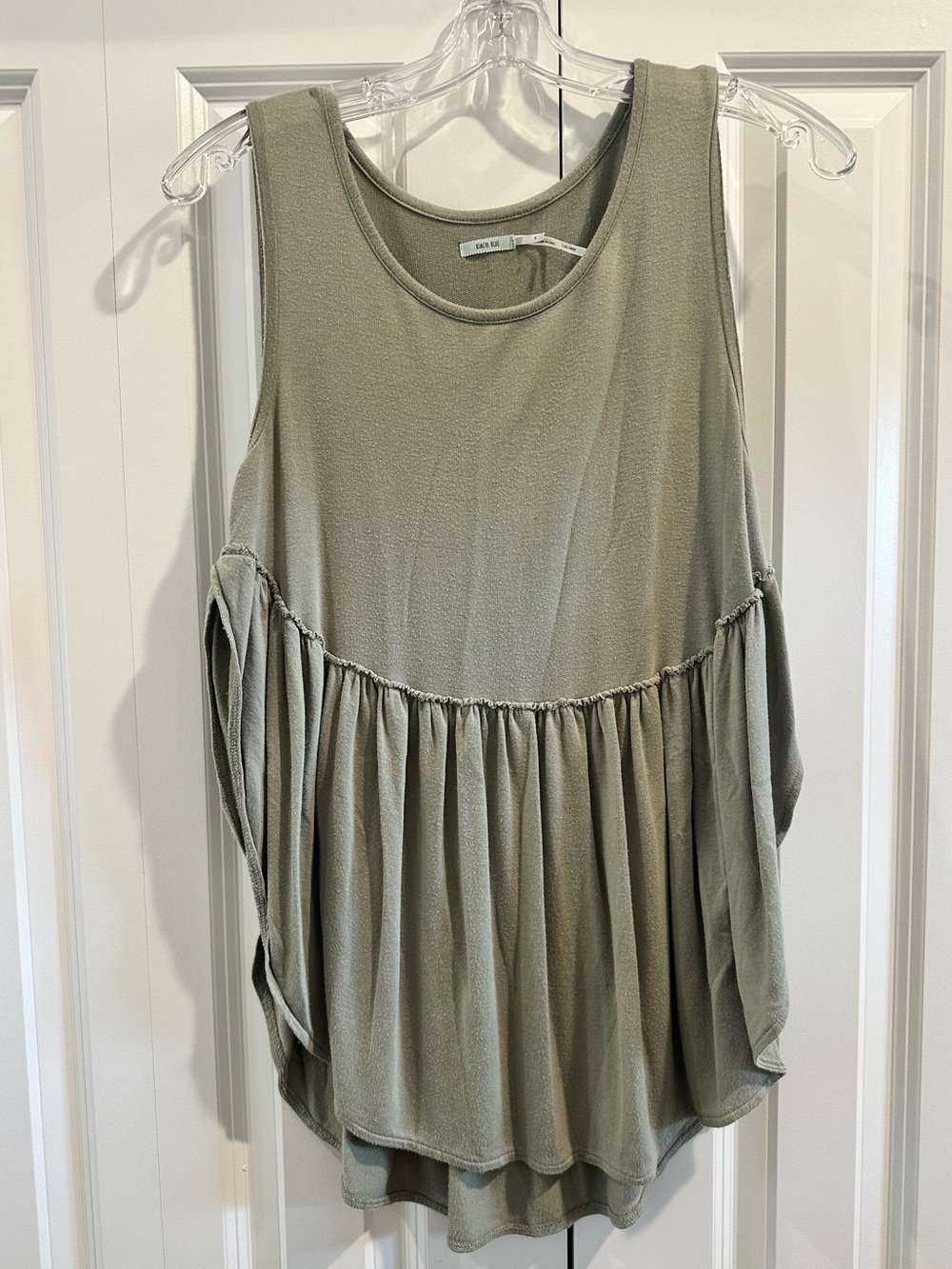 Kimchi Blue Olive Green Sleeveless Peplum Tank